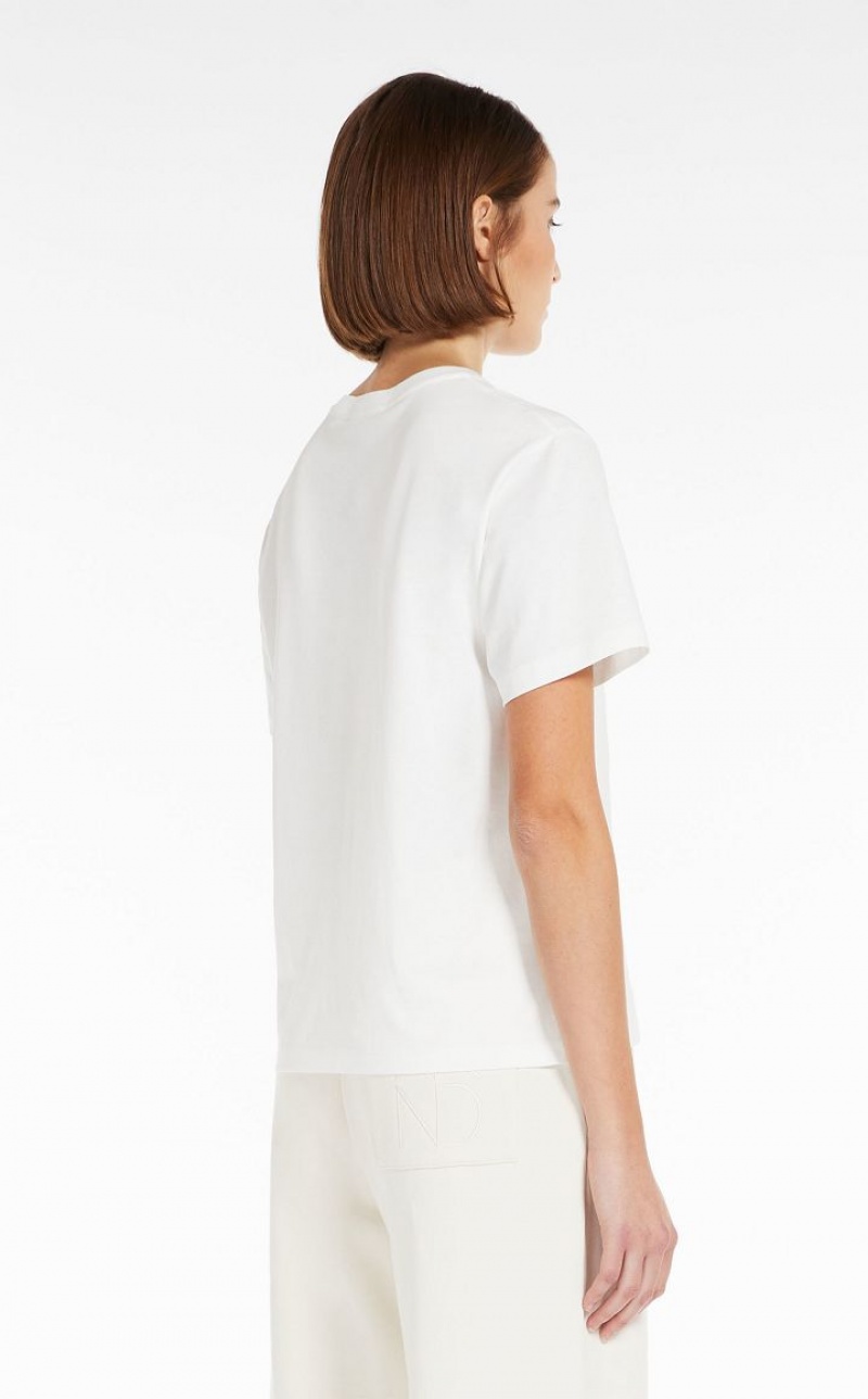 T-shirt Max Mara Round-neck Jersey Blancas | MMR593646