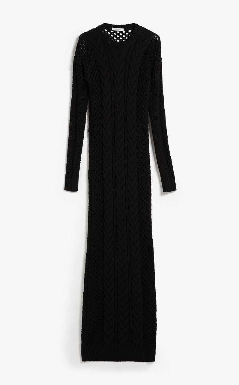 Vestido Max Mara De Punto With Openwork Sleeves Negras | MMR593362