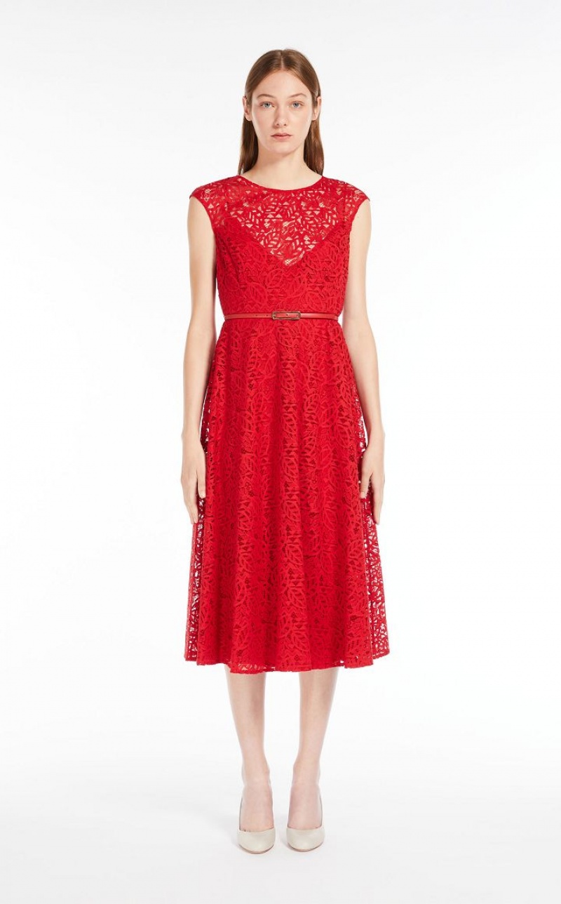 Vestido Max Mara Feminine Encaje Rojas | MMR593390