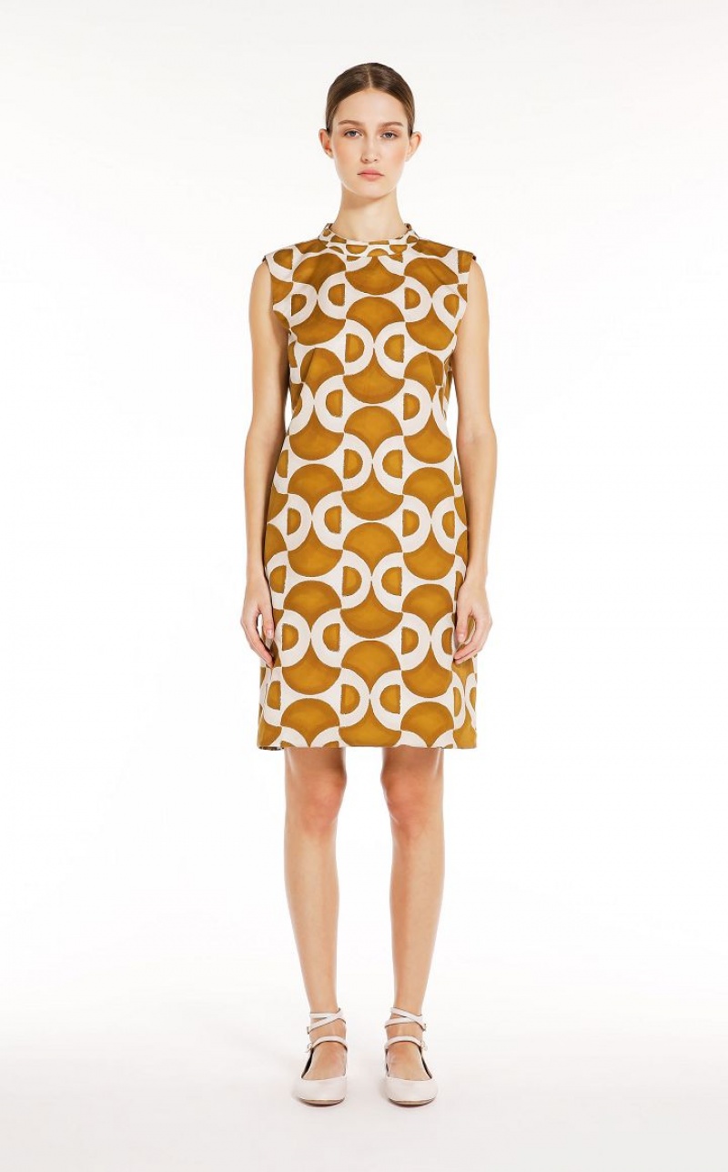 Vestido Max Mara Reversible Printed Poplin Mango | MMR593406