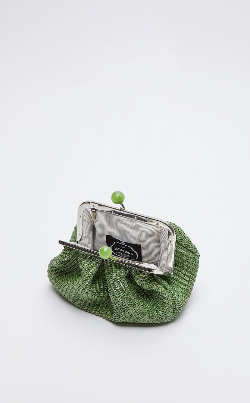 Weekend Bag Max Mara Small Pasticcinoin Raffia Verde | MMR594168